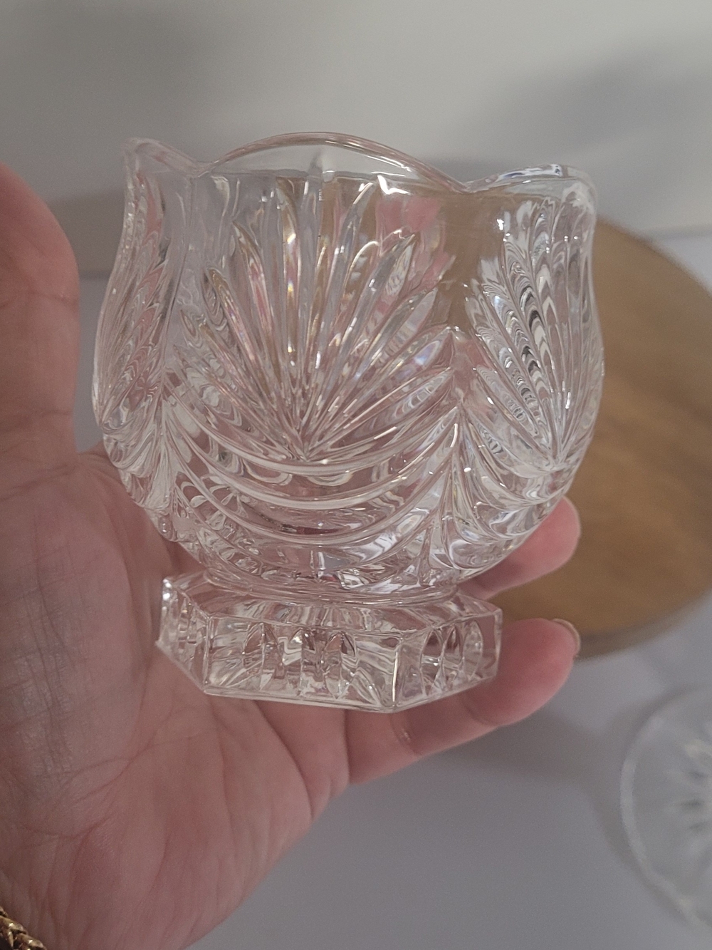 Vintage Crystam Clear Votive Holder - Clear